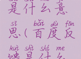 百度反馈是什么意思(百度反馈是什么意思啊)