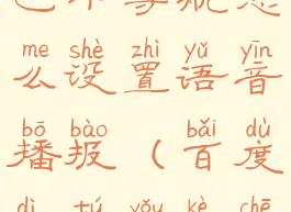 百度地图大巴车导航怎么设置语音播报(百度地图有客车导航吗)