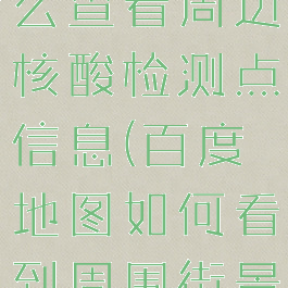 百度地图怎么查看周边核酸检测点信息(百度地图如何看到周围街景)