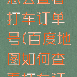 百度地图怎么查看打车订单号(百度地图如何查看打车订单)