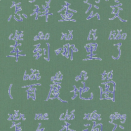 百度地图怎样查公交车到哪里了(百度地图怎么查询公交车)