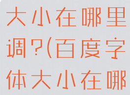 百度字体的大小在哪里调?(百度字体大小在哪里设置)