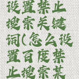 百度如何设置禁止搜索关键词(怎么设置百度禁止搜索某些字)