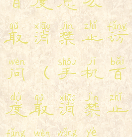 百度怎么取消禁止访问(手机百度取消禁止访问网页)