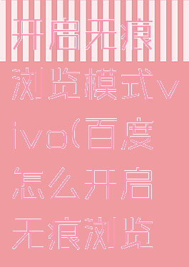 百度怎么开启无痕浏览模式vivo(百度怎么开启无痕浏览模式视频)