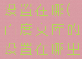 百度文库的设置在哪(百度文库的设置在哪里打开)