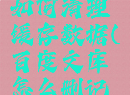 百度文库如何清理缓存数据(百度文库怎么删记录)