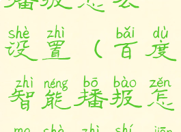 百度智能播报怎么设置(百度智能播报怎么设置时间)