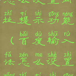 百度输入法怎么设置网址提示功能(百度输入法怎么设置网址提示功能键)