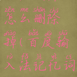 百度输入法记忆词库怎么删除掉(百度输入法记忆词库怎么删除掉记录)