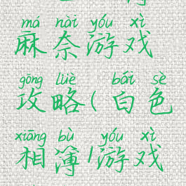 白色相簿麻奈游戏攻略(白色相簿1游戏剧情)