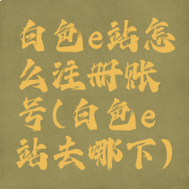 白色e站怎么注册账号(白色e站去哪下)