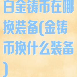 白金铸币在哪换装备(金铸币换什么装备)
