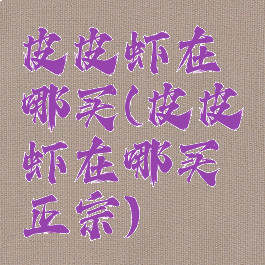 皮皮虾在哪买(皮皮虾在哪买正宗)