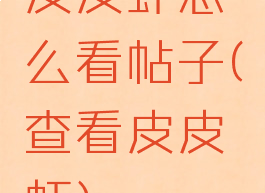 皮皮虾怎么看帖子(查看皮皮虾)