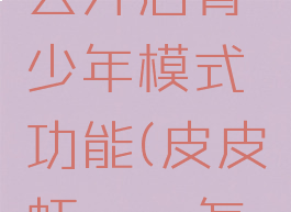 皮皮虾怎么开启青少年模式功能(皮皮虾app怎么玩)