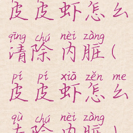 皮皮虾怎么清除内脏(皮皮虾怎么去除内脏)