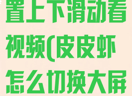 皮皮虾怎么设置上下滑动看视频(皮皮虾怎么切换大屏上下滑动)