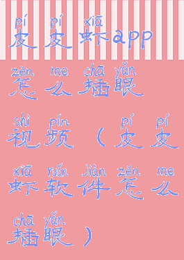 皮皮虾app怎么插眼视频(皮皮虾软件怎么插眼)