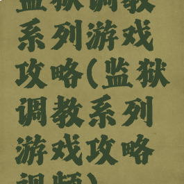 监狱调教系列游戏攻略(监狱调教系列游戏攻略视频)