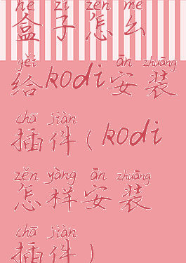 盒子怎么给kodi安装插件(kodi怎样安装插件)