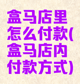 盒马店里怎么付款(盒马店内付款方式)