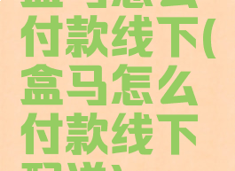 盒马怎么付款线下(盒马怎么付款线下配送)