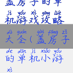 盖房子的单机游戏攻略大全(盖房子的单机小游戏)