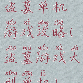 盗墓单机游戏攻略(盗墓游戏大型单机)