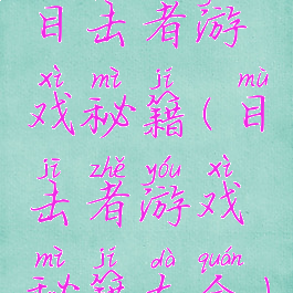 目击者游戏秘籍(目击者游戏秘籍大全)