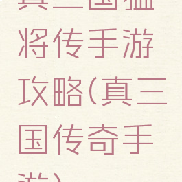 真三国猛将传手游攻略(真三国传奇手游)