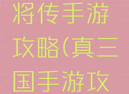 真三国猛将传手游攻略(真三国手游攻略大全)