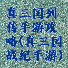 真三国列传手游攻略(真三国战纪手游)
