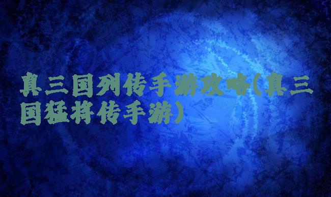 真三国列传手游攻略(真三国猛将传手游)