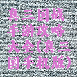 真三国战手游攻略大全(真三国手机版)