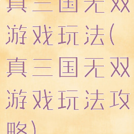 真三国无双游戏玩法(真三国无双游戏玩法攻略)