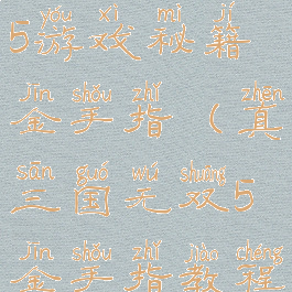 真三国无双5游戏秘籍金手指(真三国无双5金手指教程)