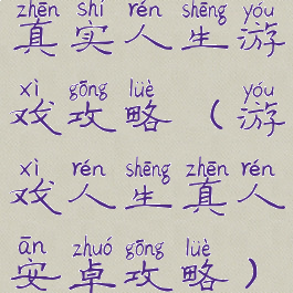 真实人生游戏攻略(游戏人生真人安卓攻略)