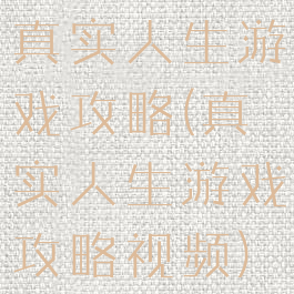 真实人生游戏攻略(真实人生游戏攻略视频)