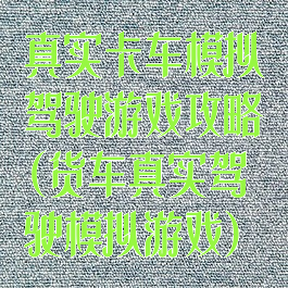 真实卡车模拟驾驶游戏攻略(货车真实驾驶模拟游戏)