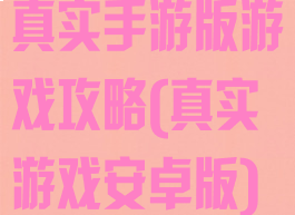 真实手游版游戏攻略(真实游戏安卓版)