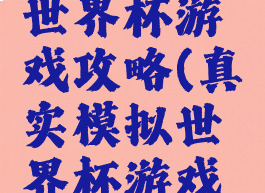 真实模拟世界杯游戏攻略(真实模拟世界杯游戏攻略大全)