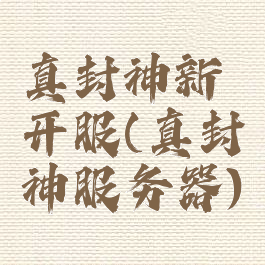 真封神新开服(真封神服务器)