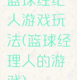 篮球经纪人游戏玩法(篮球经理人的游戏)