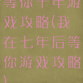 等你十年游戏攻略(我在七年后等你游戏攻略)