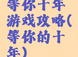 等你十年游戏攻略(等你的十年)