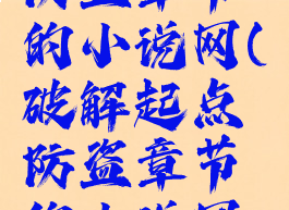 破解起点防盗章节的小说网(破解起点防盗章节的小说网小书亭)