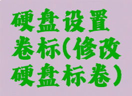 硬盘设置卷标(修改硬盘标卷)