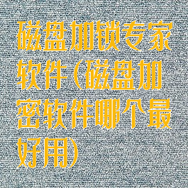 磁盘加锁专家软件(磁盘加密软件哪个最好用)