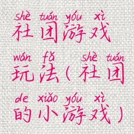 社团游戏玩法(社团的小游戏)